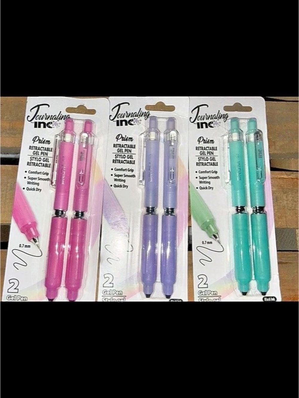Journaling Ink Prism Retractable Gel Pen Retractable Gel Pens 0.7 mm NWT set/3